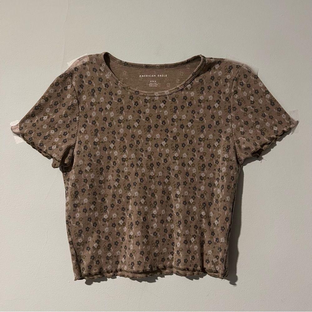 American Eagle Grunge Floral Crop Top